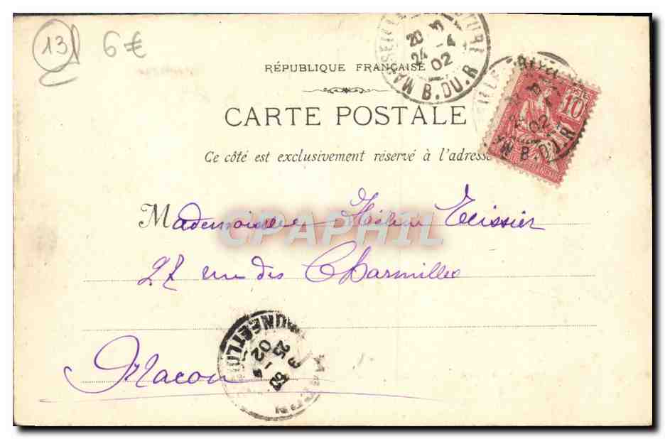 CPA Marseille Le Quai Du Port — Verso
