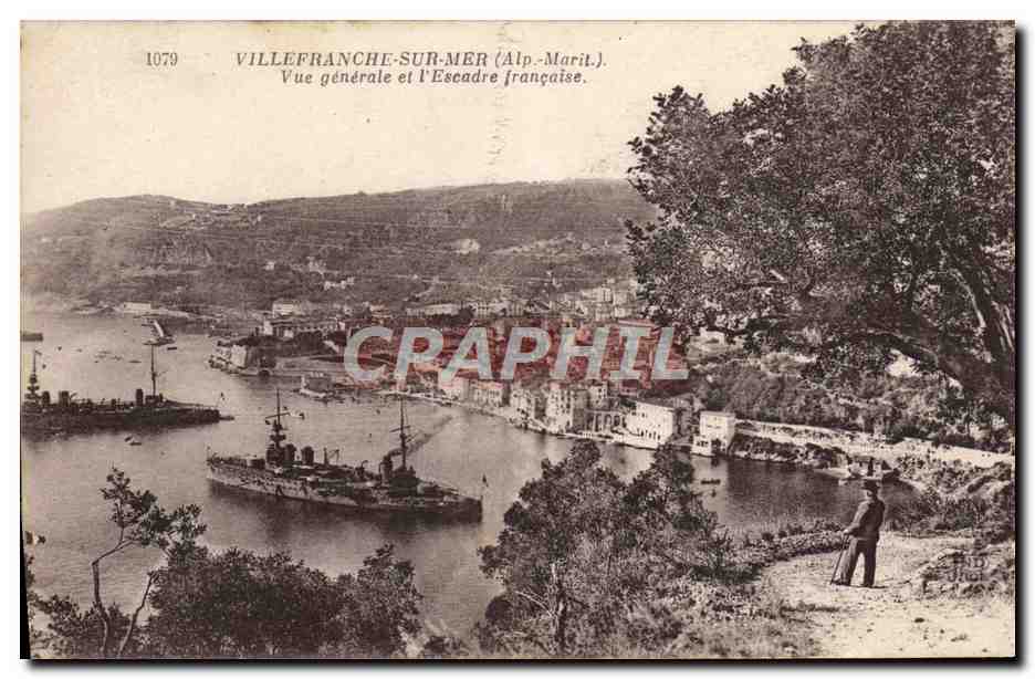 Villefranche-sur-Mer (Alp.-Marit.) — Vue générale et l'Escadre française — n° 1079