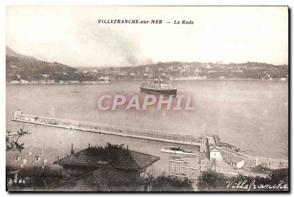 CPA Villefranche Vue Sur la Rade Bateau