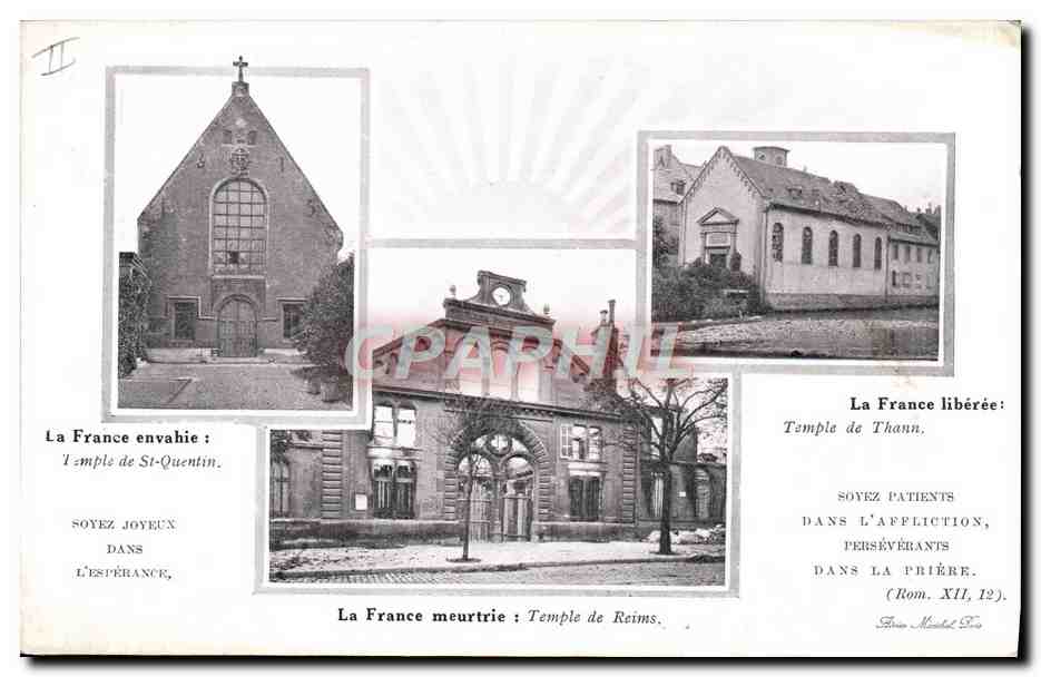 France envahie — Églises envahies et libérées — La Journée de l'Église Réformée Évangélique, Juin 1916 — Reverso