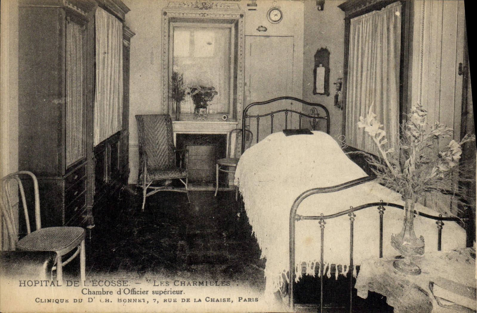 Chambre d'Officier supérieur — Hôpital de l'Écosse — Clinique du Dr Bonnet, 7 rue de la Chaise, Paris