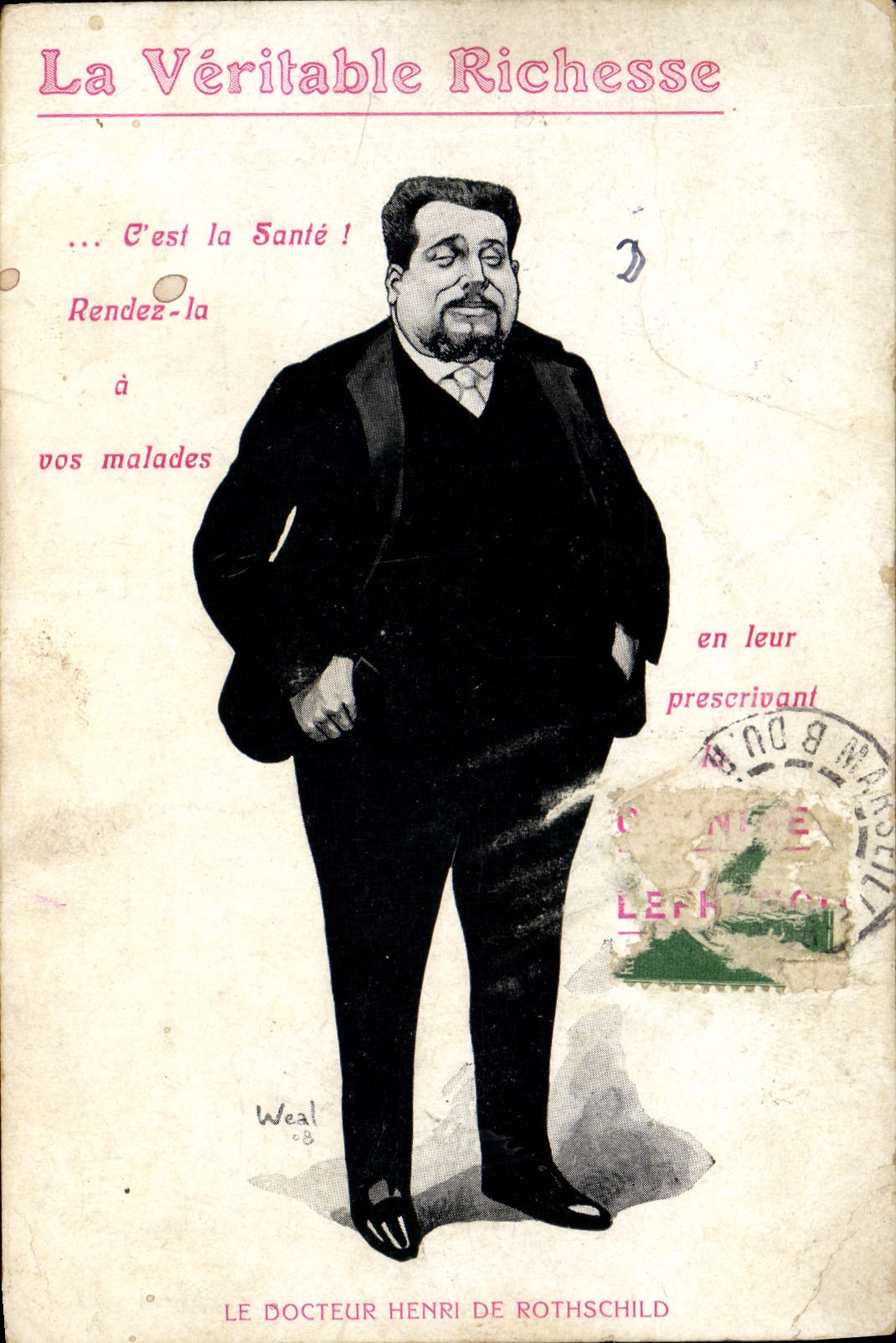 Le Docteur Henri de Rothschild — caricature satirique — Weal 08