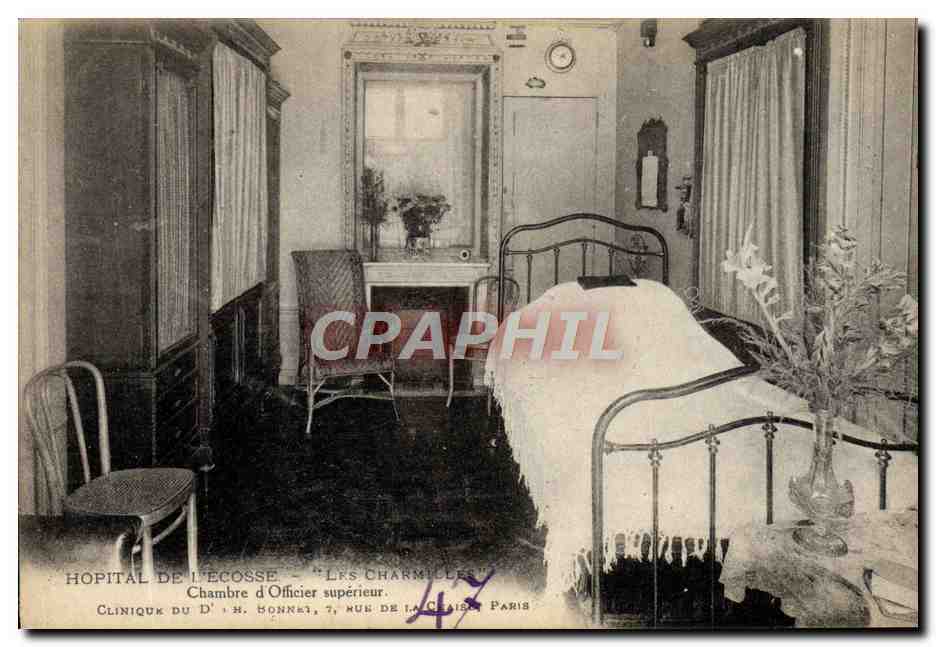 Chambre d'officier supérieur — Hôpital de l'Écosse — Clinique du Dr H. Honnet, 7 rue de la Chaîse, Paris