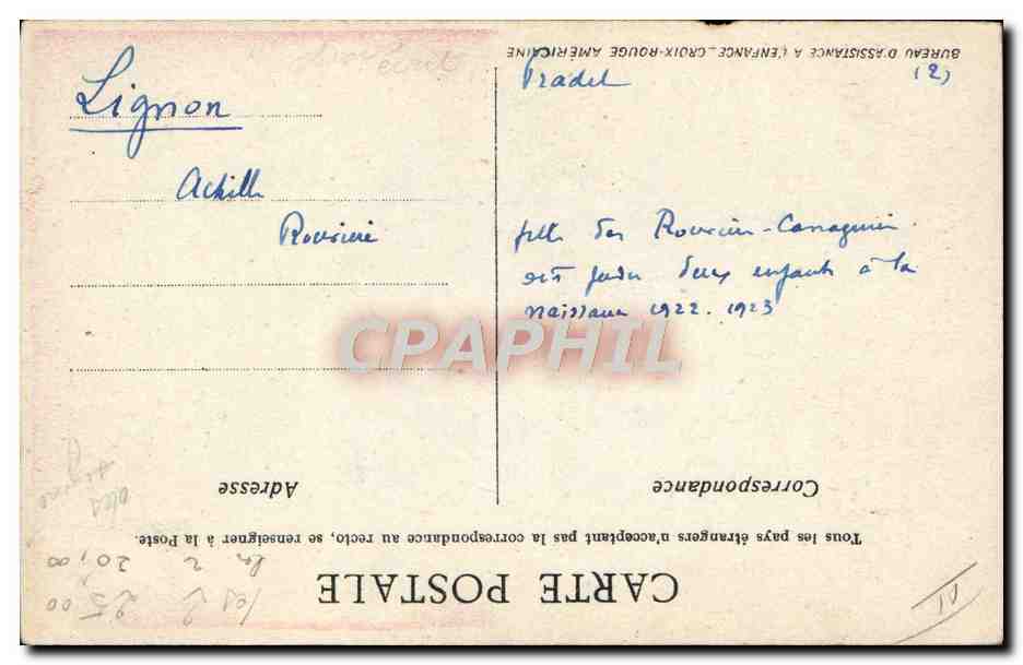 CPA Sages femme Enfant Bebe Chou — Rückseite