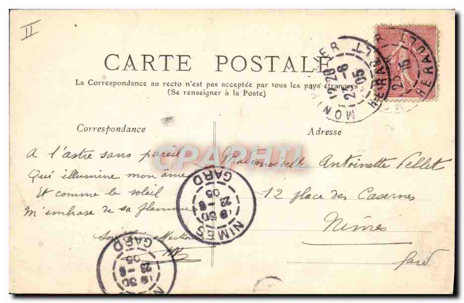 CPA Montpellier Ecole de medecine — Rückseite