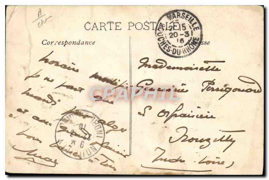CPA Bateau Ville d'Oran Paquebot Poste de la Cie Transatlantique courrier d'Algerie  — Verso