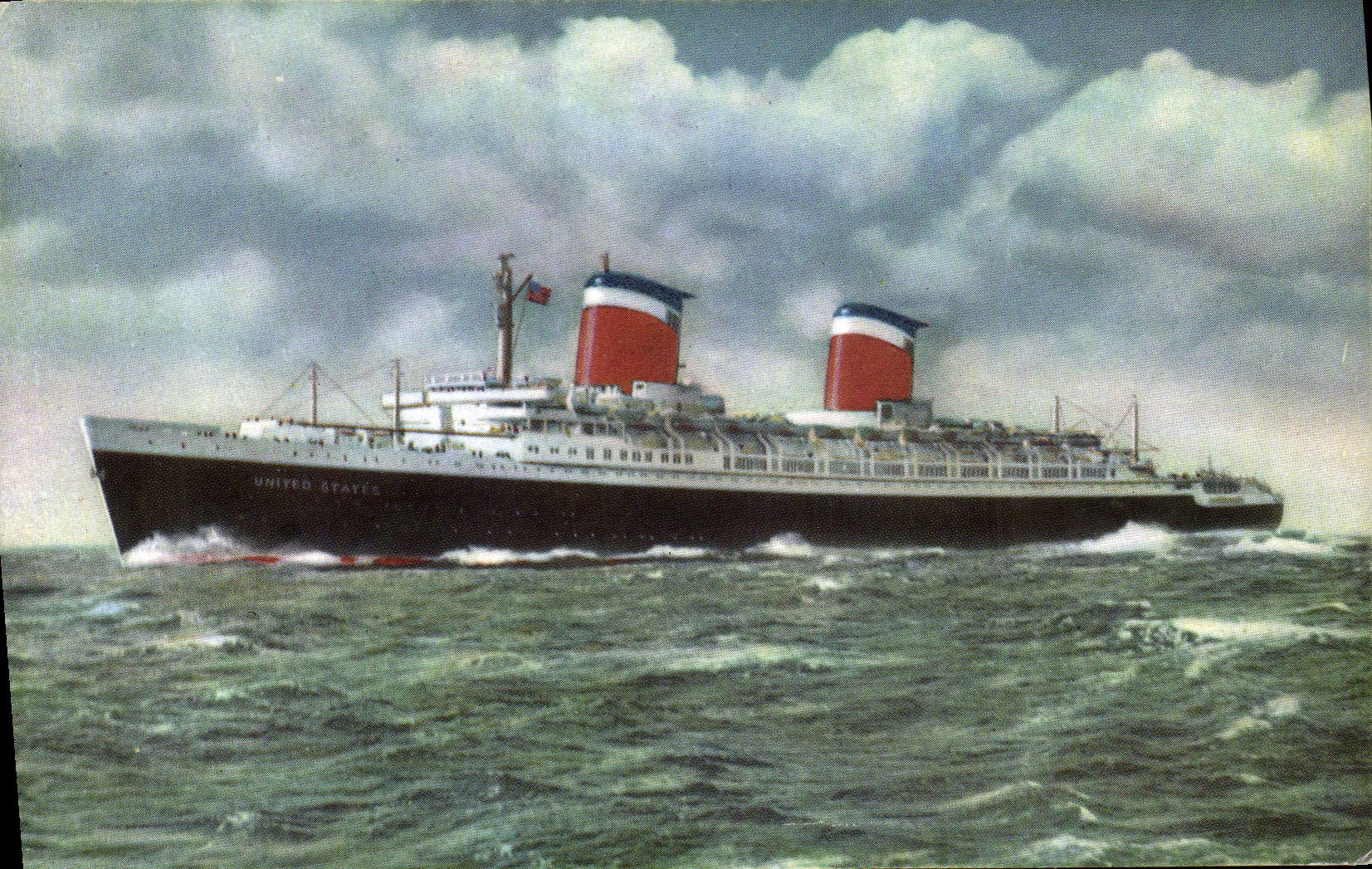 S.S. UNITED STATES — plus grand paquebot construit aux États-Unis — éditeur Richrome