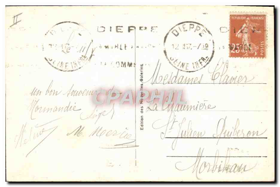 Dieppe — Le Worthing au quai de la gare Maritime — LL 330 — Verso
