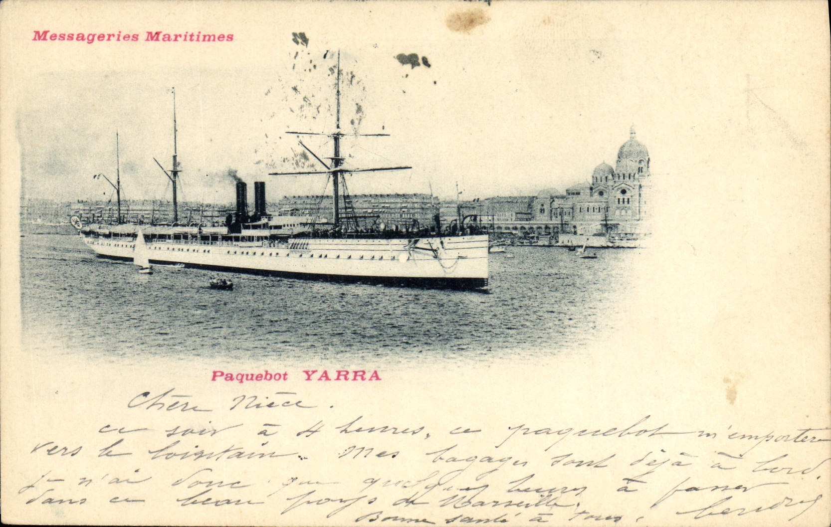 Paquebot YARRA — Messageries Maritimes — Marseille