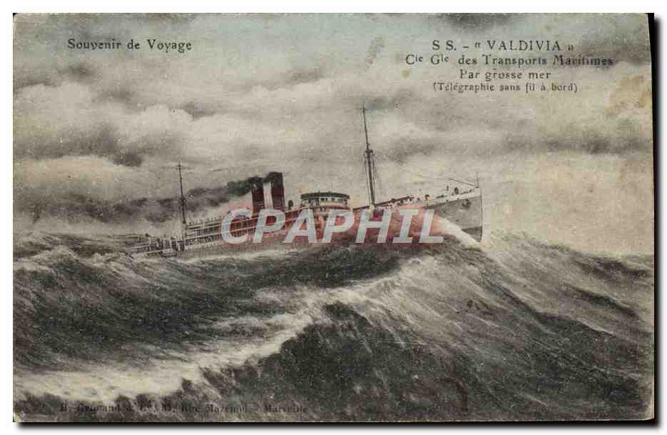 S.S. « VALDIVIA » — Cie Générale des Transports Maritimes — Souvenir de Voyage