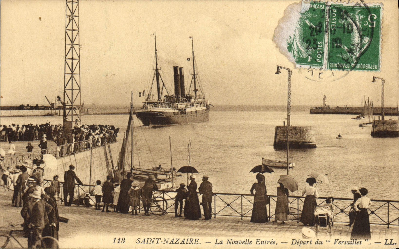 Saint-Nazaire — La Nouvelle Entrée — Départ du "Versailles" — LL. — N° 113