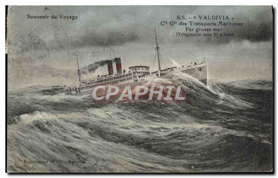 S.S. « Valdivia » — Op zware zee — H. Grimaud et Cie, Marseille