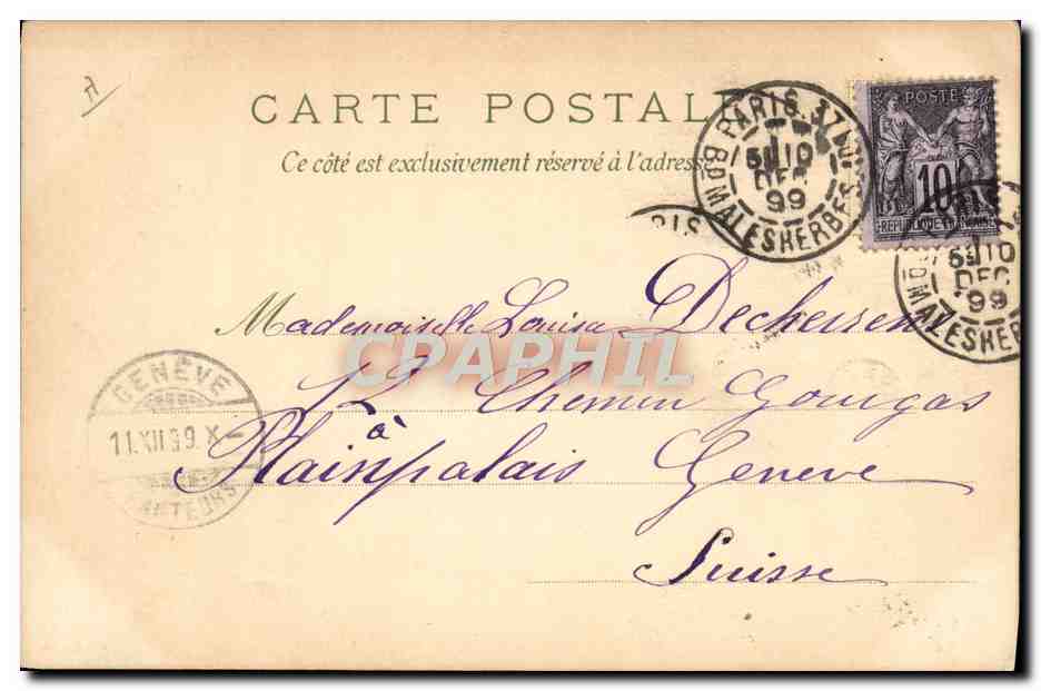 CPA Fantaisie Illustrateur Femme Carte 1899 — Back