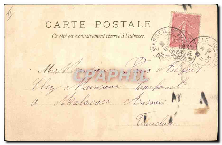 CPA Fantaisie Illustrateur Samaritaine Marseille Femme — Rückseite