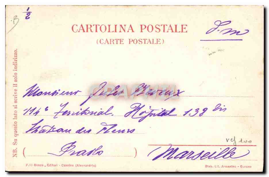 Trois jeunes femmes — scène de bain — éditeur F.lli Bonzo, Casalino (Alessandria) n° 139 — Rückseite