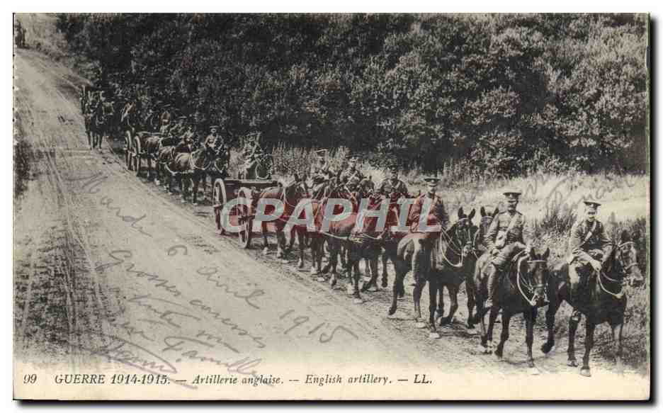 Artiglieria inglese — Guerra 1914-1915 — LL.