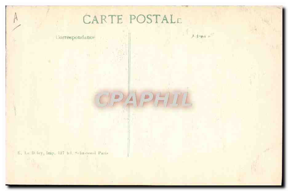 Oficiales ingleses tomando el té en la carretera — E. Le D-Jey, editor 127 bd. Schaudois París — Reverso