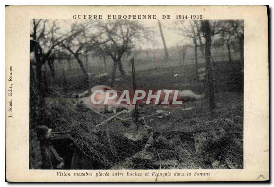 Macabre Vision zwischen Boches und Franzosen in der Somme — J. Soam, Rennes, Verlag