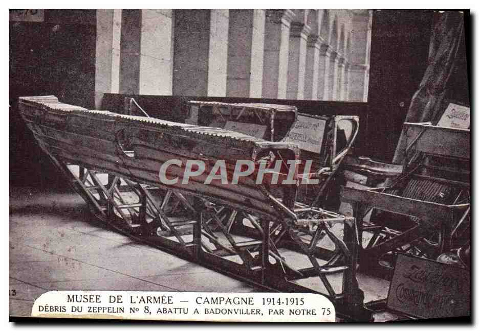 Resten van het Zeppelin n°8 — Museum van de Armee — Campagne 1914-1915