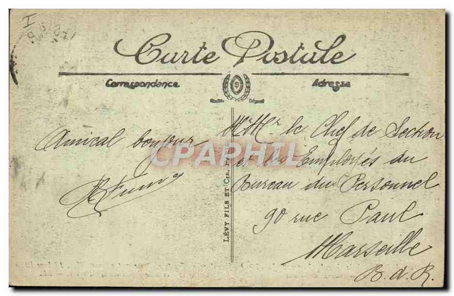 Signature de la Paix de la Grande Guerre, 28 juin 1919 — Galerie des Glaces, Château de Versailles — Éditeur LL — Verso