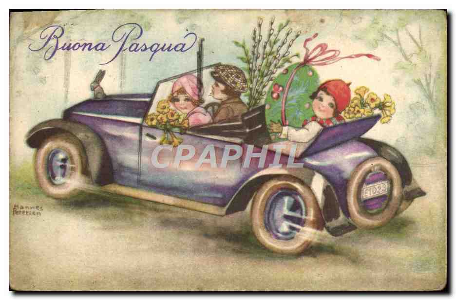 CPA Fantaisie Illustrateur Enfants Automobile 