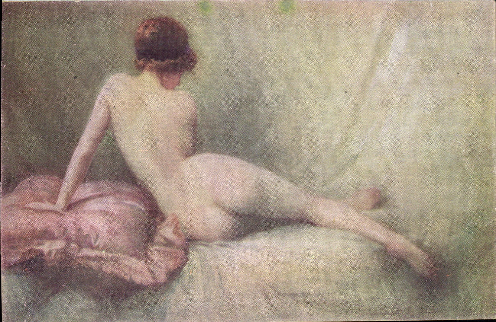 CPA Fantaisie Illustrateur Penot Le modele Femme nue erotique