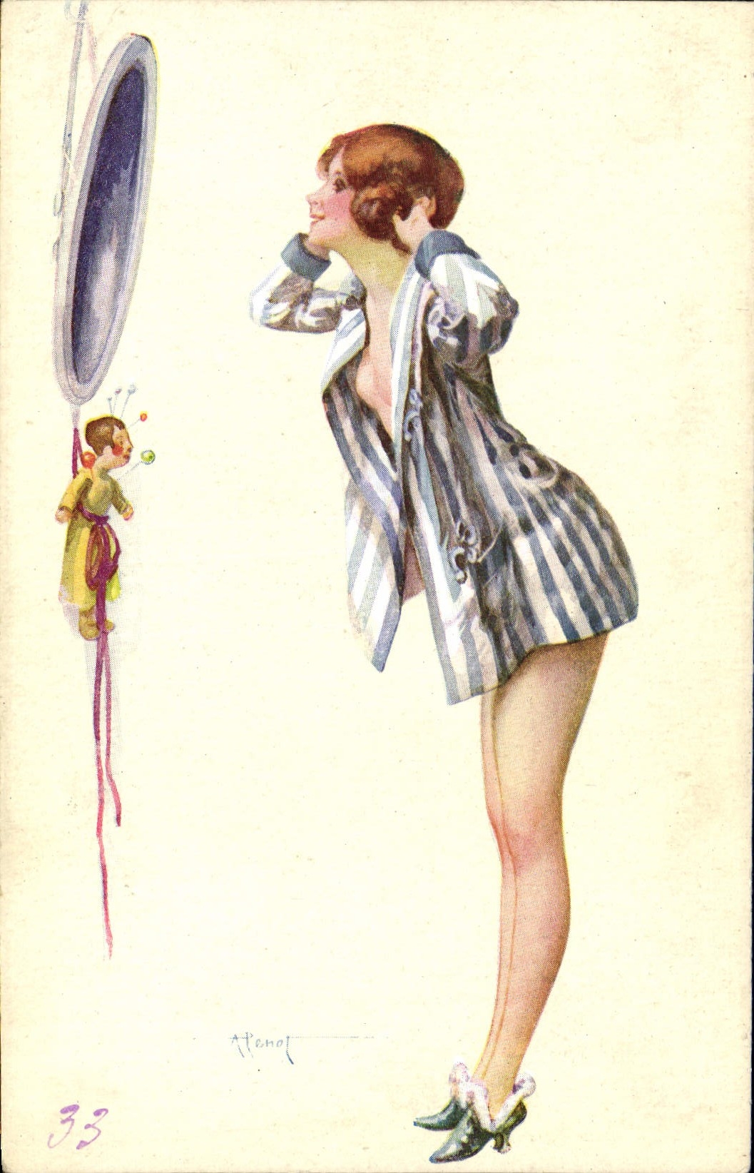 CPA Fantaisie Illustrateur Penot Femme 