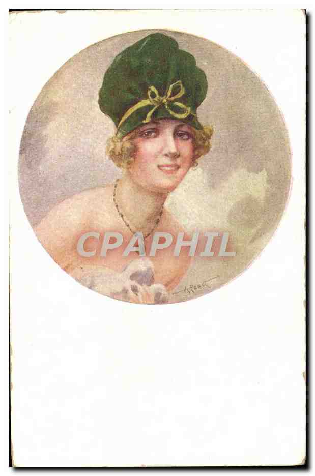 Femme en chapeau vert — illustration — A. Penot, Série 25