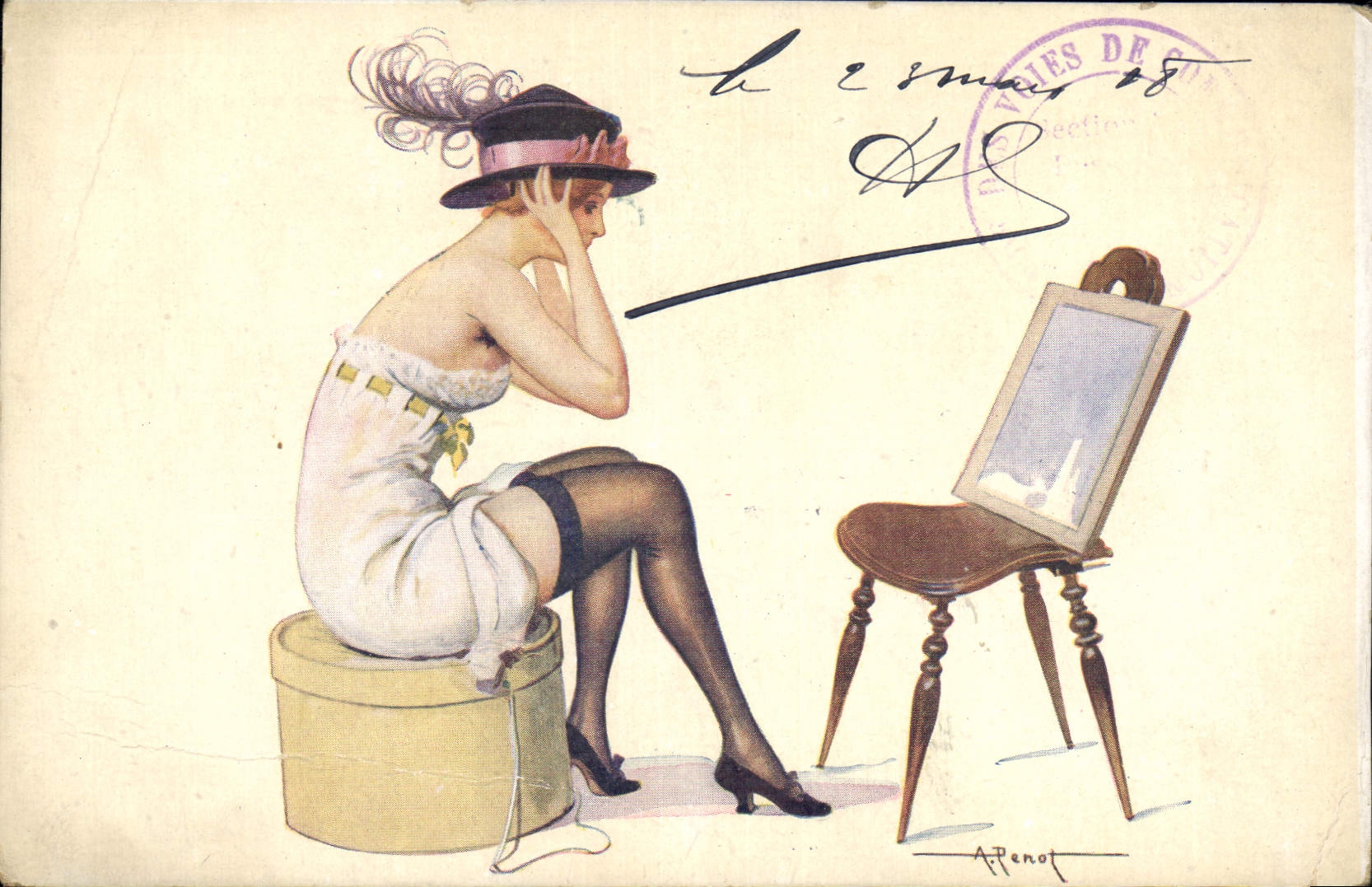 CPA Fantaisie Illustrateur Penot Femme