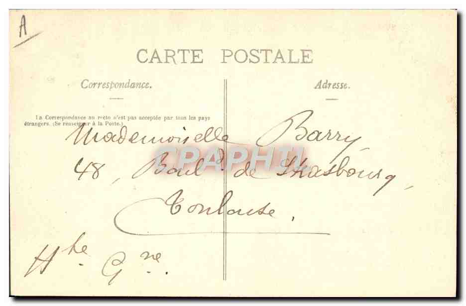 CPA Folklore Hautes Pyrenees Anciens costumes Cheval — Verso