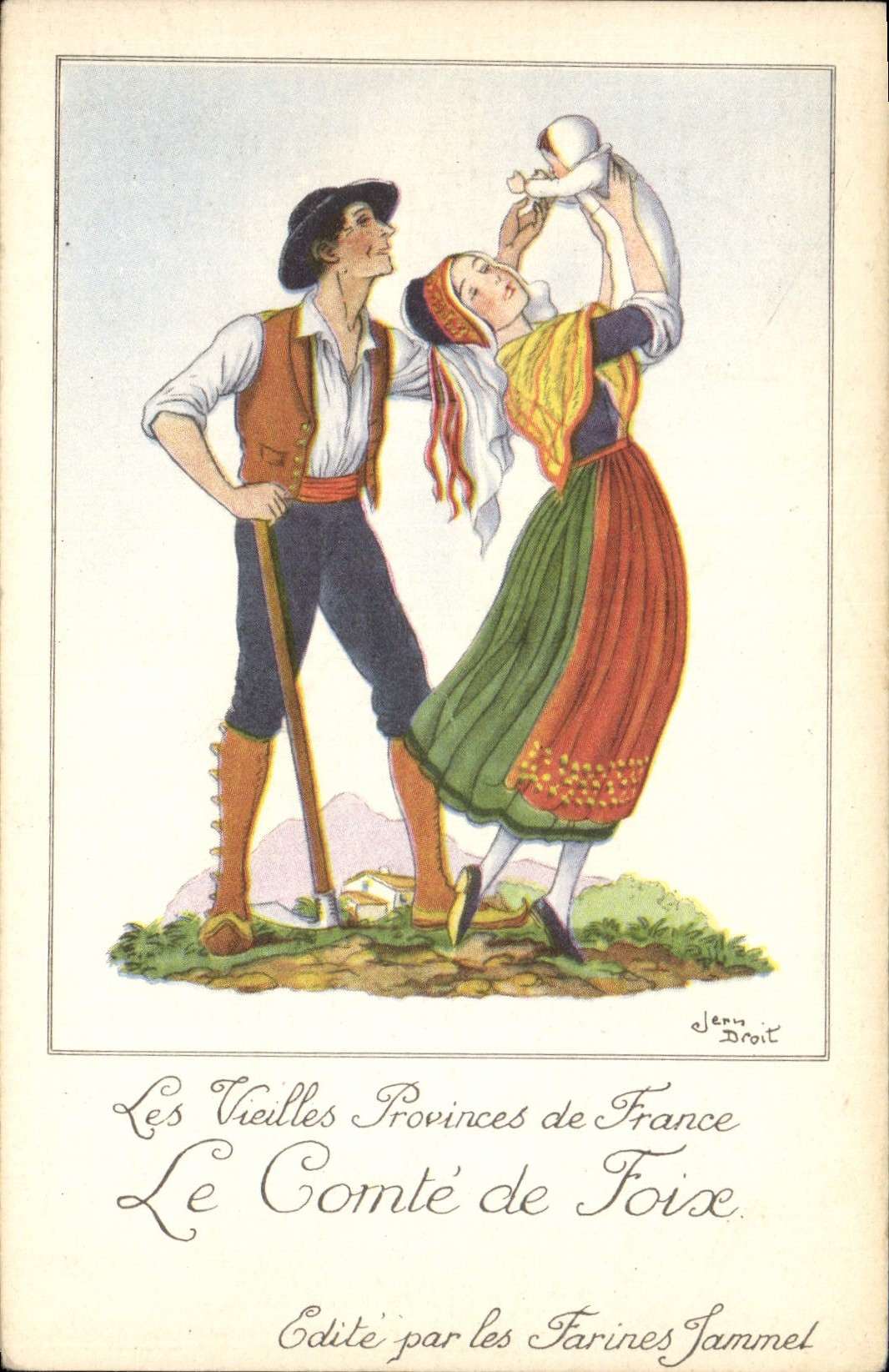 CPA Folklore Le comte de Foix Farines Jammet 