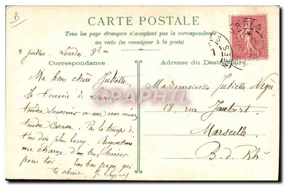 CPA Folklore Bearnaise  — Verso
