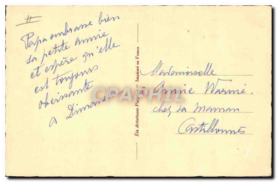 CPA Folklore Pays basque Ane Mule  — Rückseite