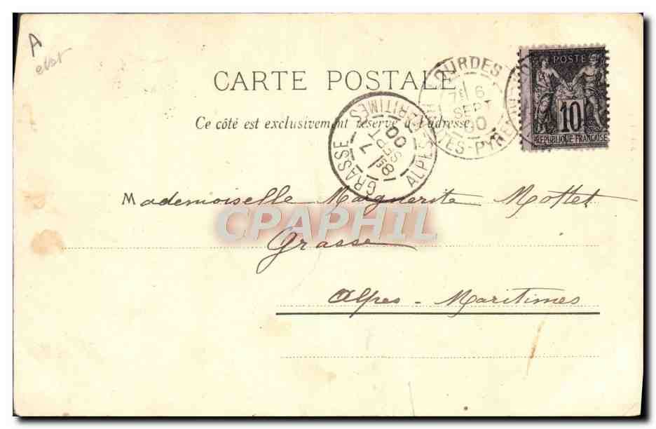 CPA Folklore Pyrenees Marchande de lait a Cauterets  — Verso