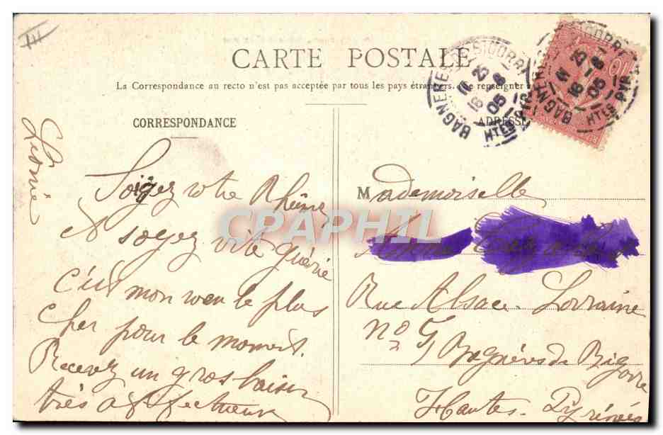 CPA Folklore Pyrenees Anciens costumes Cheval — Verso