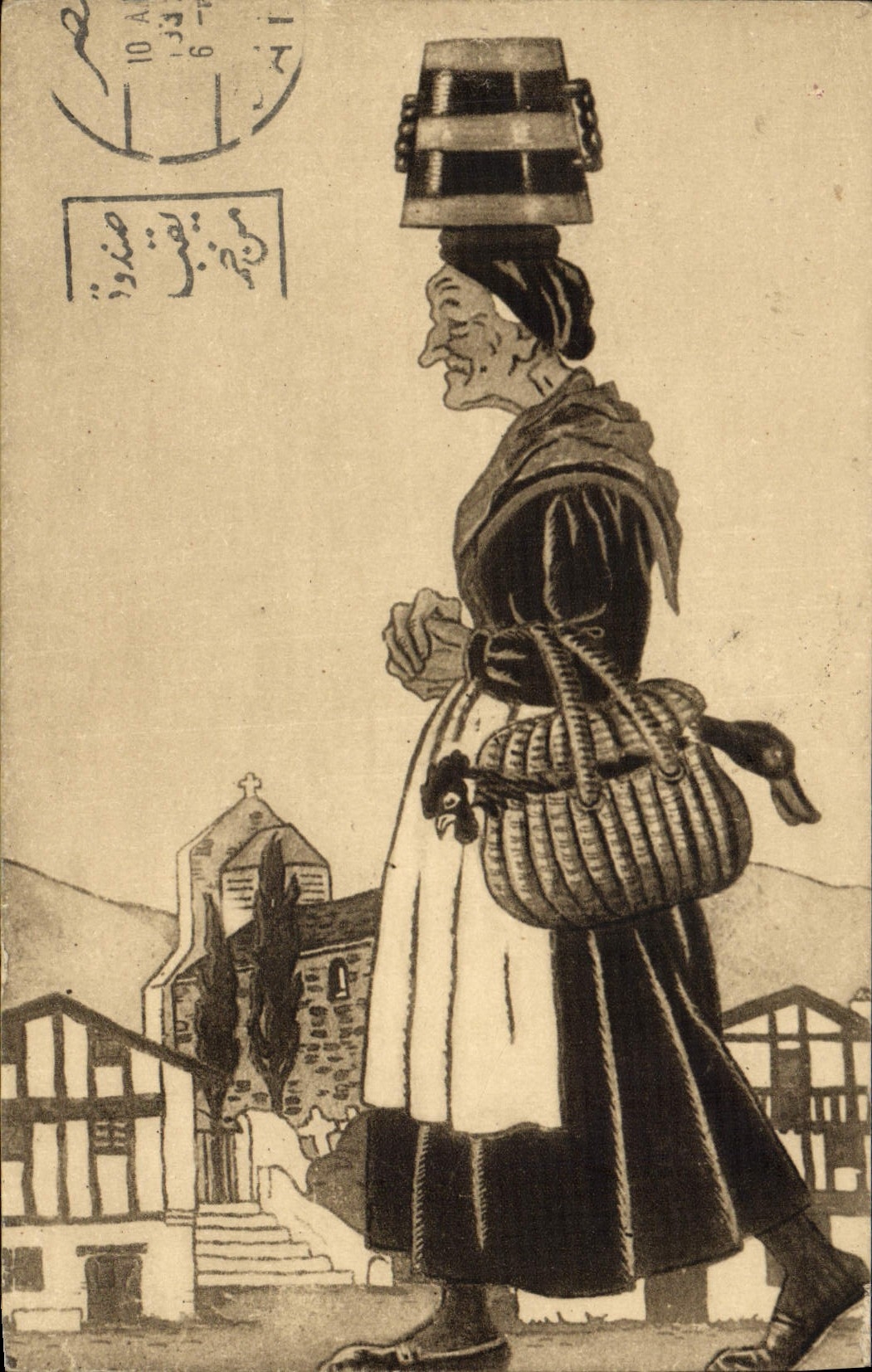 CPA Folklore Pays Basque Jour de marche Jacques le Tanneur