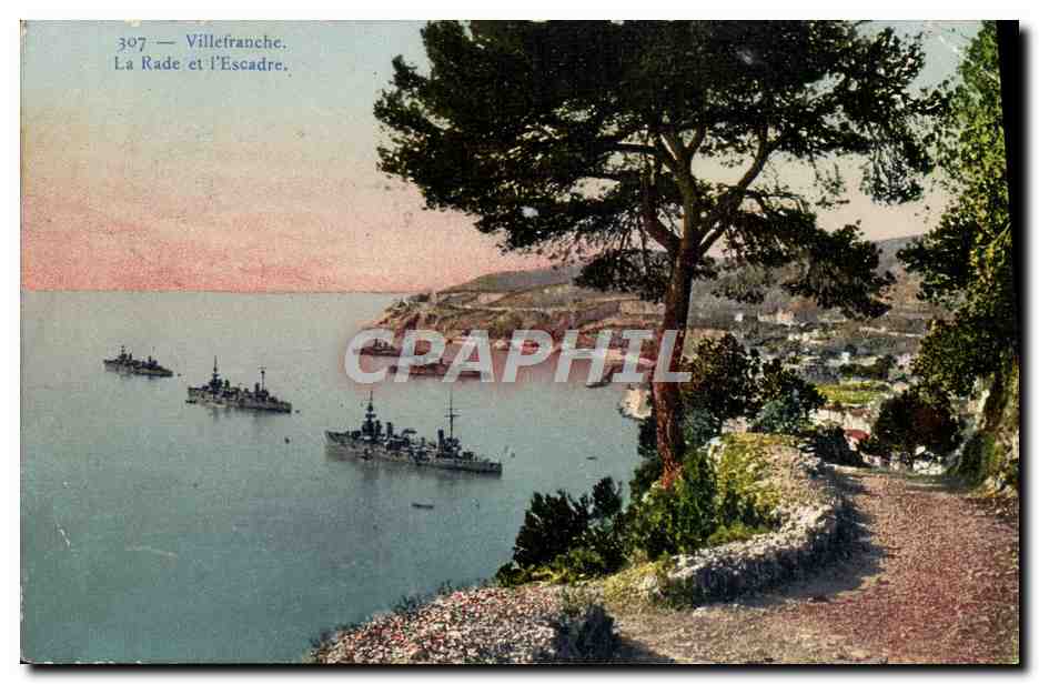 Villefranche. La Rade et l'Escadre — Éditeur Bilette, n° 307