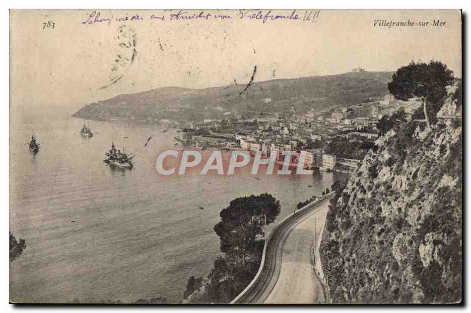 Villefranche-sur-Mer — vue panoramique depuis un promontoire — éditeur inconnu, n° 783