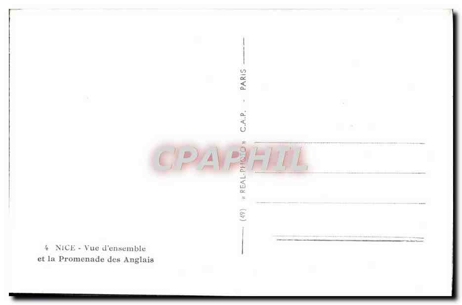 CPM Nice Vue d'ensemble et la Promenade des Anglais — Verso
