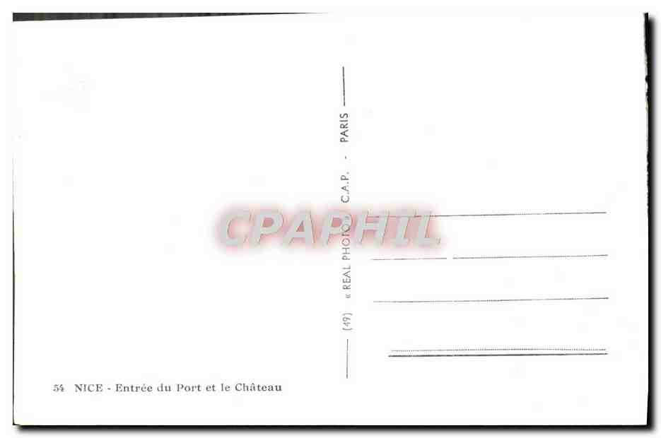 CPM Nice Entree du Port et le Chateau — Verso