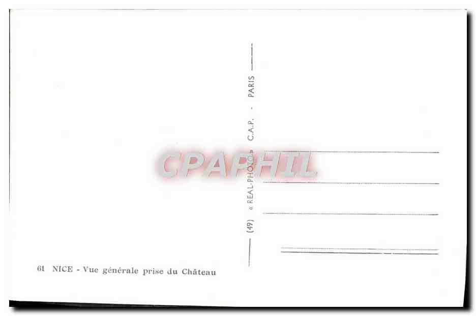 CPM Nice Vue Generale Prise du Chateau — Verso