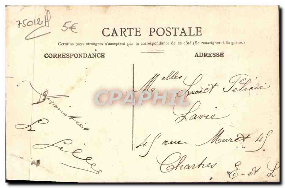 CPA Paris Eglise St Etienne du Mont  — Rückseite