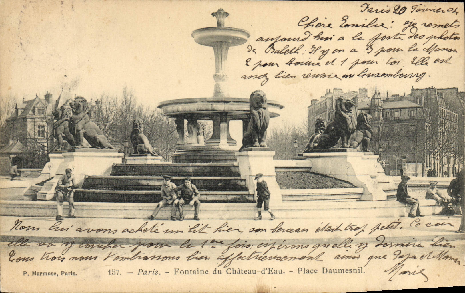 CPA Paris Fontaine du Chateau d'Eau Place Daumesnil 