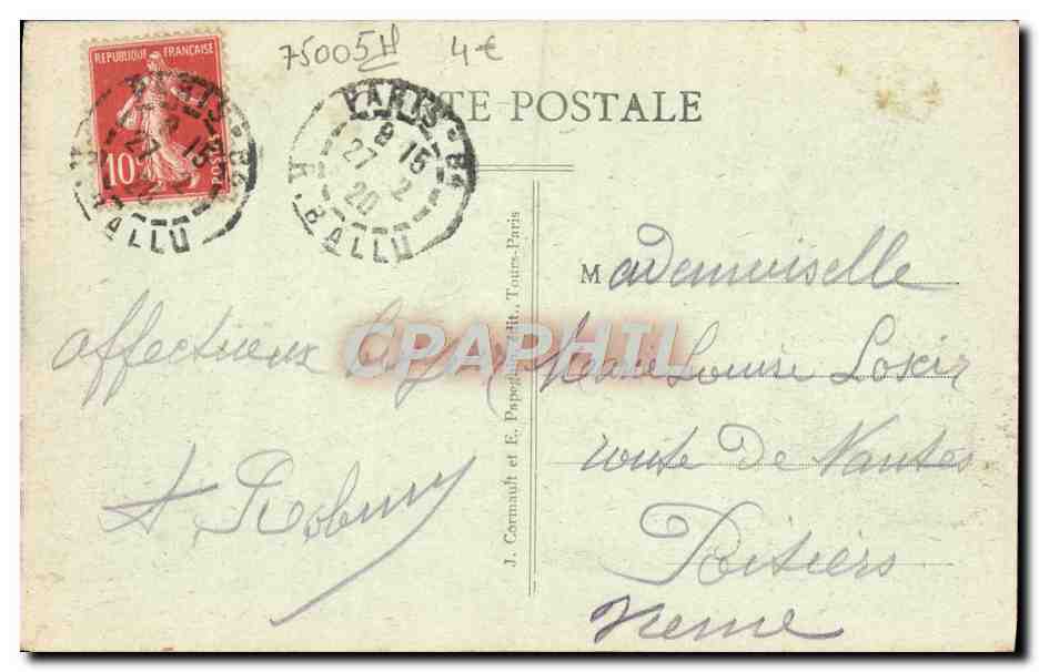 CPA Paris La Rue Souflot et le Pantheon — Rückseite