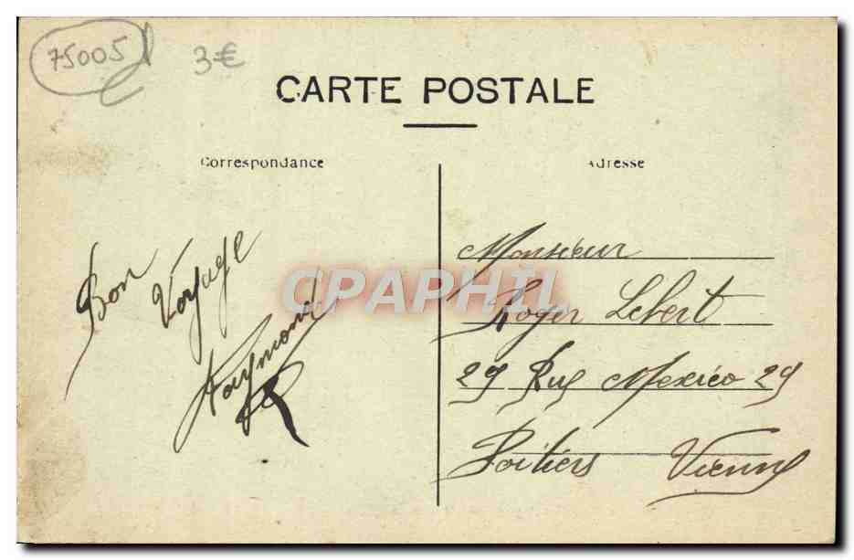 CPA Paris La Rue Soufflot et le Pantheon — Rückseite
