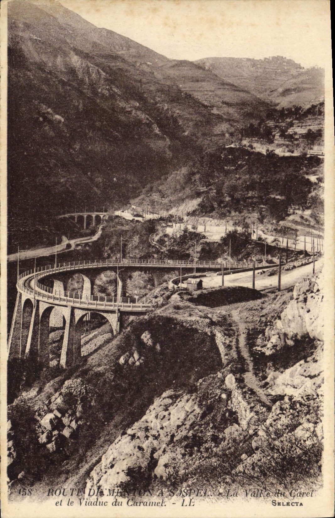 CPA Route de Menton a Sospel La vallee du Carei et le viaduc du Caramel
