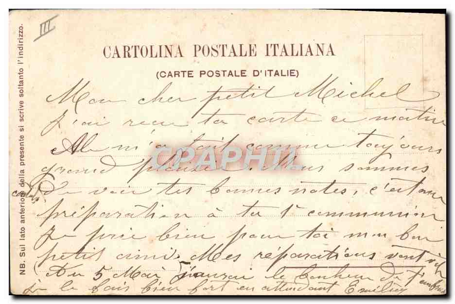 CPA Sua Santita Leone XIII in sedia gestaroria — Rückseite