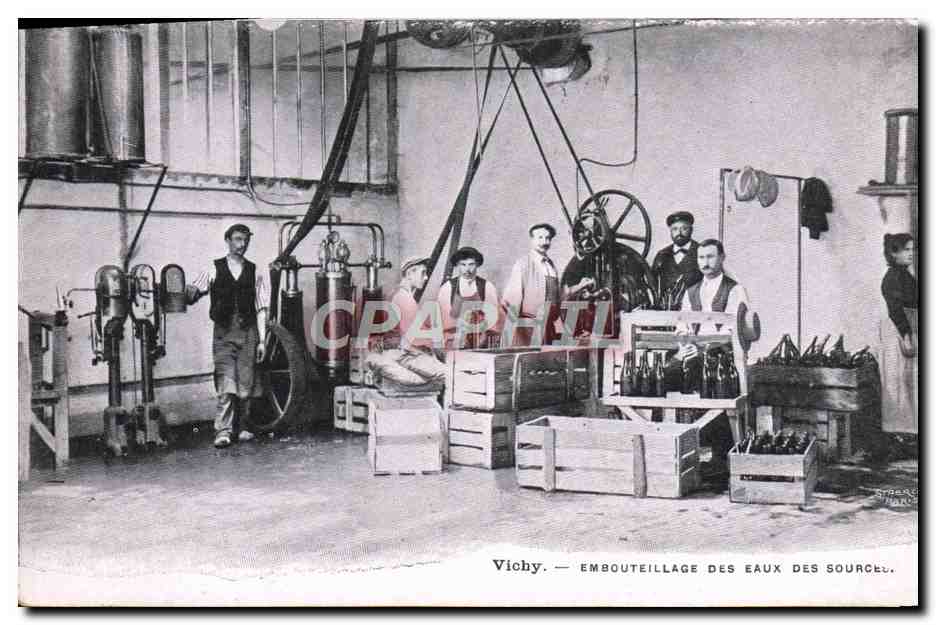 Vichy — Embouteillage des eaux des sources — Éditeur : C. Barre, Paris