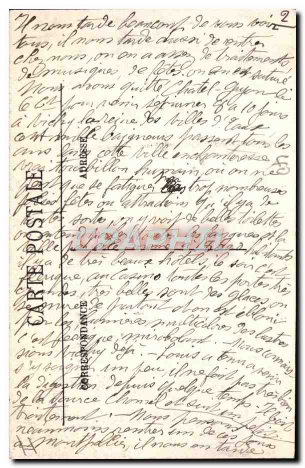 CPA Thermalisme Vichy La Source Chomel — Rückseite