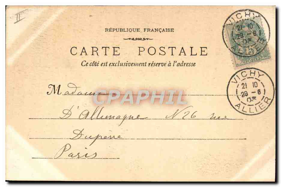 CPA Thermalisme Vichy Source des Celestins — Rückseite